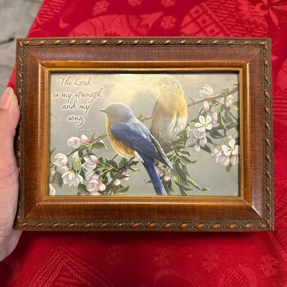 SANKYO SONG BIRDS Jewelry/Trinket Music “THE LORD IS MY STRENGTH*. Amazing Grace